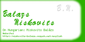 balazs miskovits business card